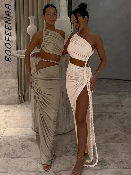 Elegant Long Backless High Split Dress